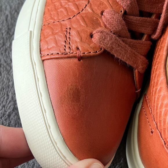 Frye Ivy Snake Embossed Leather Women Sneakers in Rosewood Size 8.5 - Picture 4 of 11